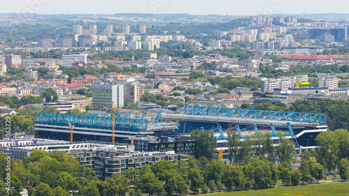 Stadion Miejski in polish city Krakow seen from Kościuszko lookout © Photofex