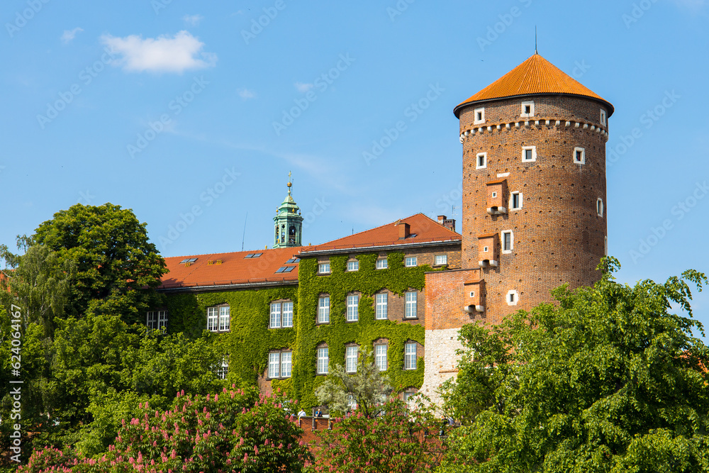 Sandomir tower as part of wawel castle in Krakow, Poland