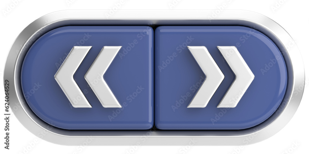 Next and previous button. 3D illustration. Next and previous button. 3D illustration.