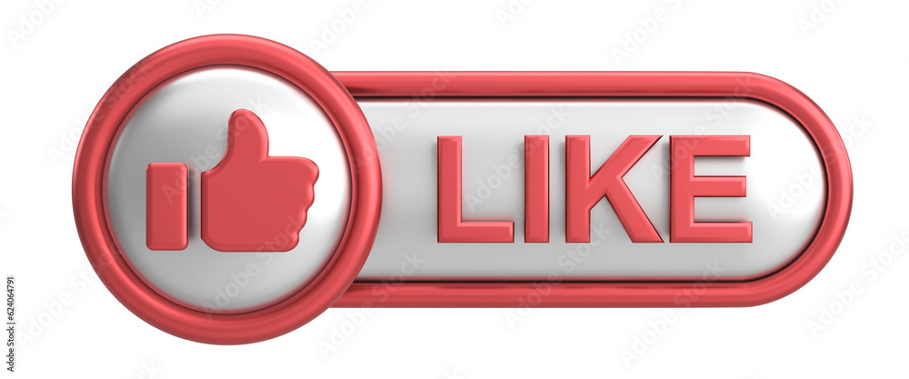 Like button. Like icon. 3D illustration. Like button. Like icon. 3D illustration.