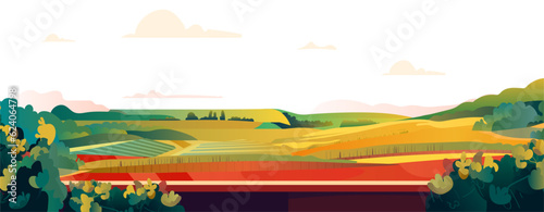 landscape view of mountain ridge green meadow shores nature tourism travel adventure concept horizontal