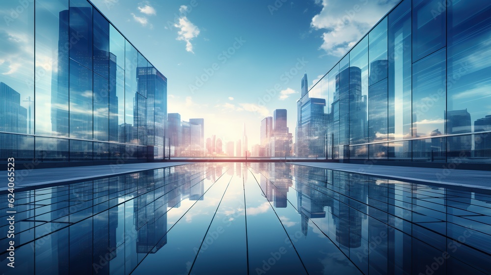 custom made wallpaper toronto digitalHigh glass building tower office skyscrapers in city view