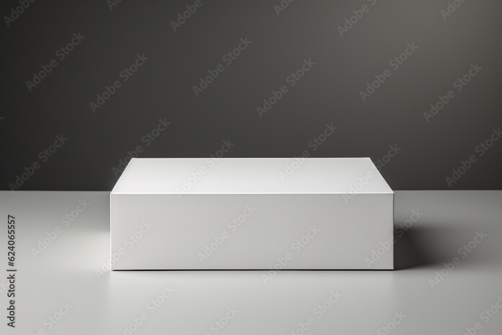 Pristine Blank White Box Packaging Mockup with Sharp Edges Created with Generative AI Pristine Blank White Box Packaging Mockup with Sharp Edges Created with Generative AI