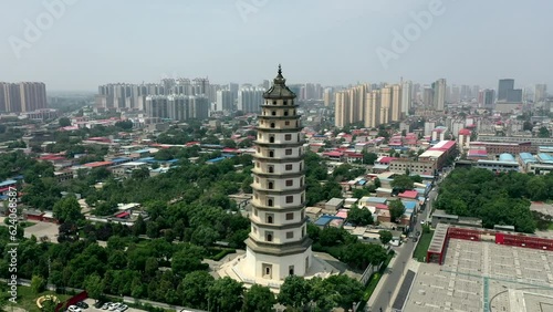 The architectural appearance of Longxing Temple in Shijiazhuang City, photo