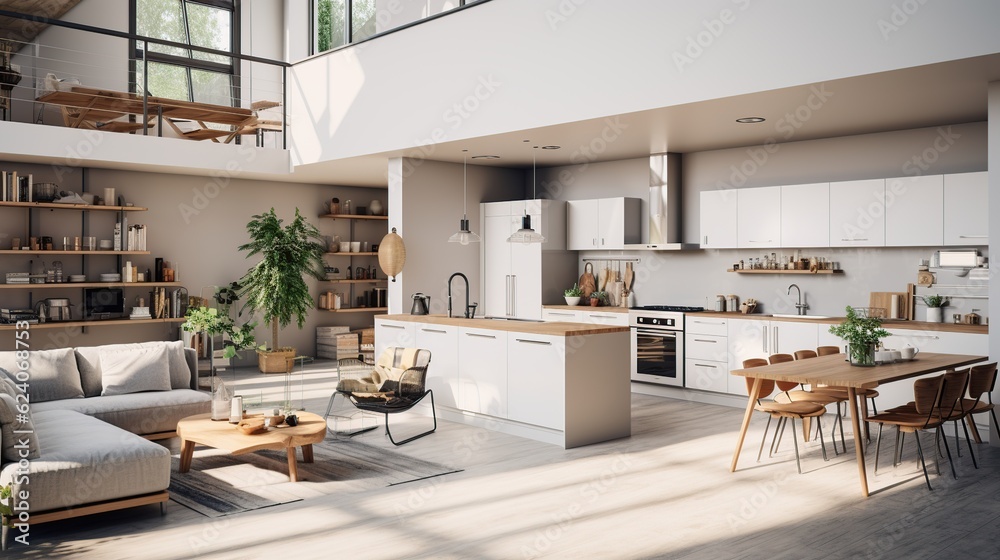 Modern housing kitchen White furniture