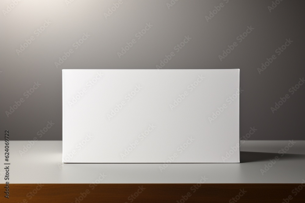 Pristine Blank White Box Packaging Mockup with Sharp Edges Created with Generative AI Pristine Blank White Box Packaging Mockup with Sharp Edges Created with Generative AI