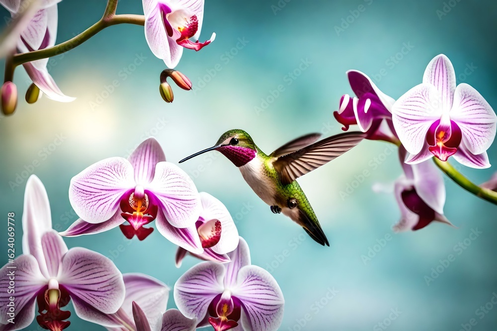 bird on flower generated ai