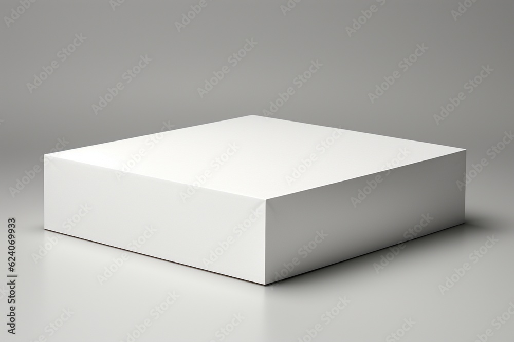 Pristine Blank White Box Packaging Mockup with Sharp Edges Created with Generative AI Pristine Blank White Box Packaging Mockup with Sharp Edges Created with Generative AI