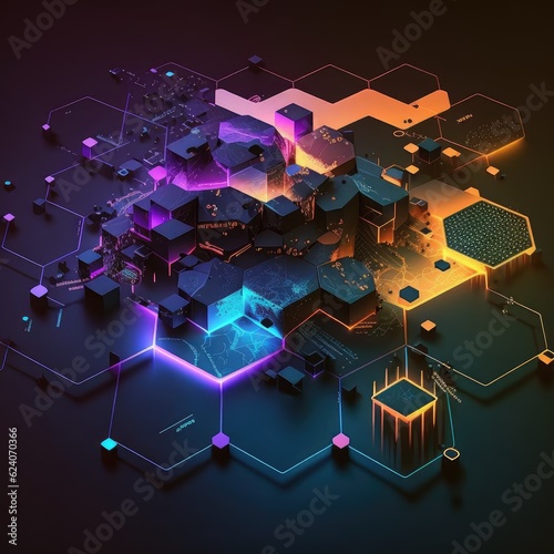 Hexagonal honeycomb technology background