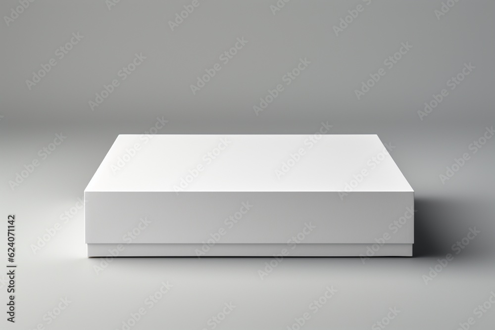 Pristine Blank White Box Packaging Mockup with Sharp Edges Created with Generative AI Pristine Blank White Box Packaging Mockup with Sharp Edges Created with Generative AI