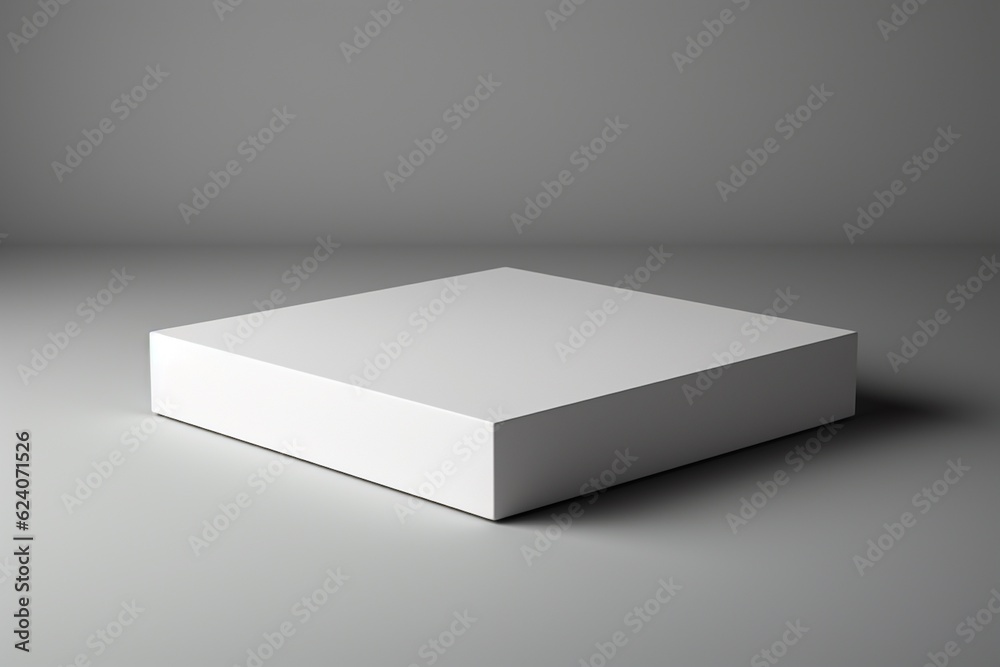 Pristine Blank White Box Packaging Mockup with Sharp Edges Created with Generative AI Pristine Blank White Box Packaging Mockup with Sharp Edges Created with Generative AI