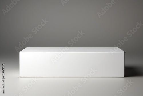 Wallpaper Mural Pristine Blank White Box Packaging Mockup with Sharp Edges Created with Generative AI Torontodigital.ca