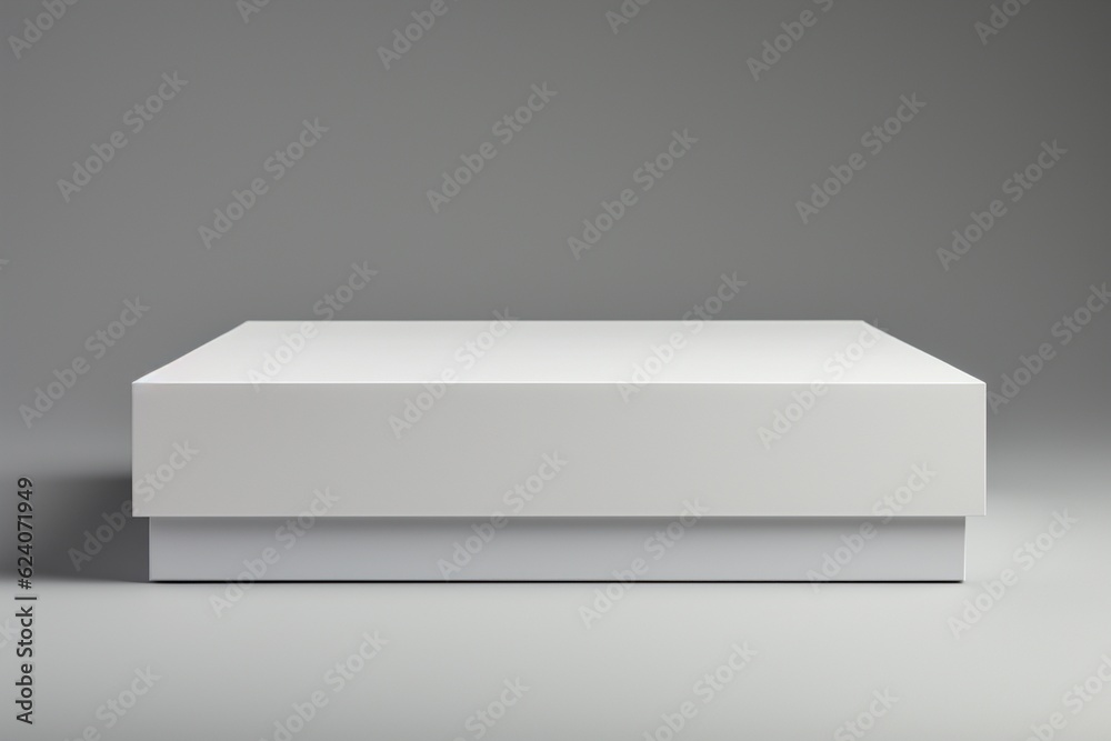 Pristine Blank White Box Packaging Mockup with Sharp Edges Created with Generative AI Pristine Blank White Box Packaging Mockup with Sharp Edges Created with Generative AI