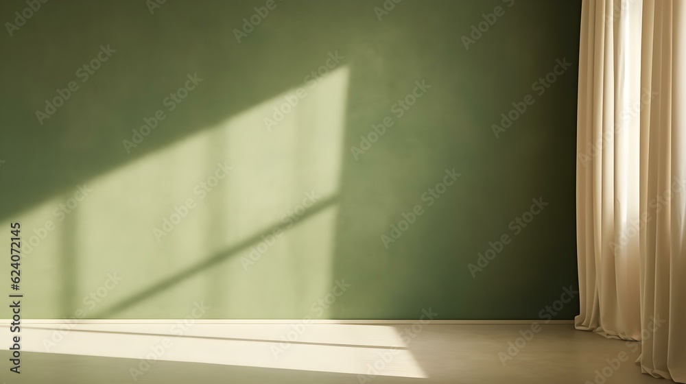 Elegant Room with Curtains in khaki Colors and Shadow of Windows. Studio Background for Product Presentation.
Elegant Room with Curtains in khaki Colors and Shadow of Windows. Studio Background for Product Presentation.