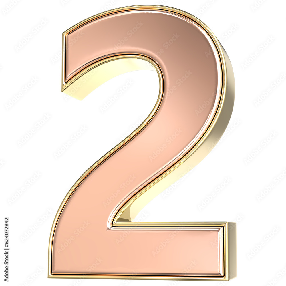 Number Gold 3D Render Number Gold 3D Render