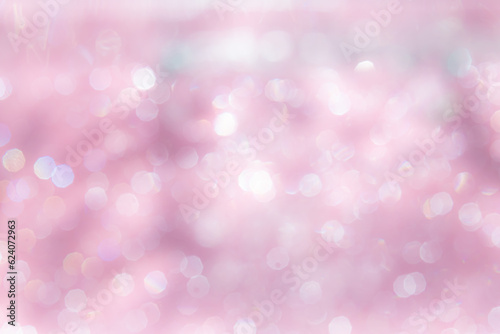 Pink abstract sparkles or glitter lights Defocused circles bokeh