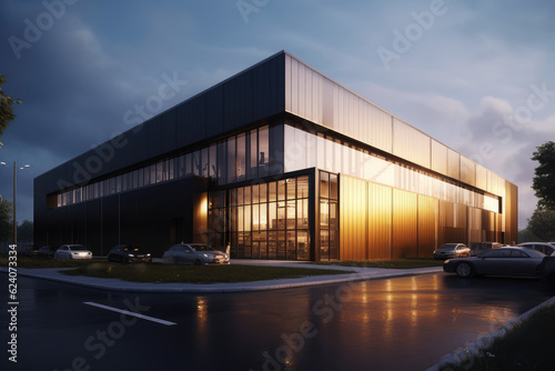 3D modern factory building design © evening_tao