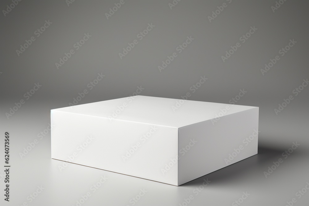Pristine Blank White Box Packaging Mockup with Sharp Edges Created with Generative AI Pristine Blank White Box Packaging Mockup with Sharp Edges Created with Generative AI