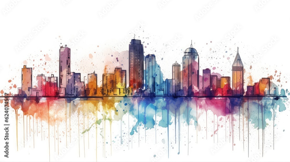 Color city horizon illustration