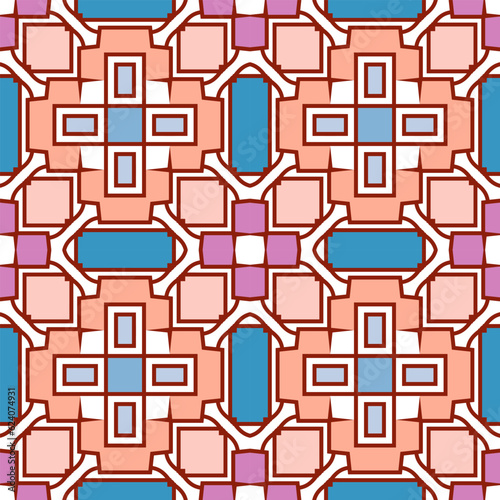 Seamless original pattern in pastel colors. Simple composition. Vector illustration