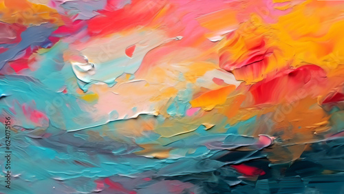 An image of oil paint on canvas as a background. artistic expression. Generative AI illustration © Yevheniia