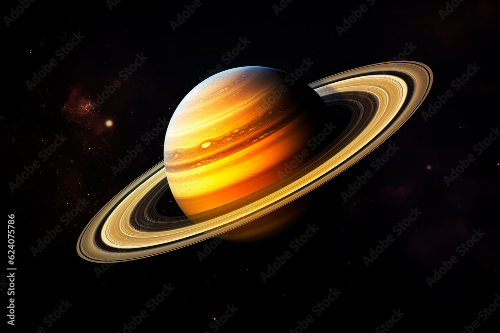 Planet Saturn in space. Generative AI Planet Saturn in space. Generative AI