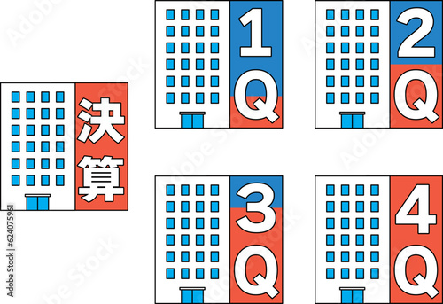 企業決算のイラストセット