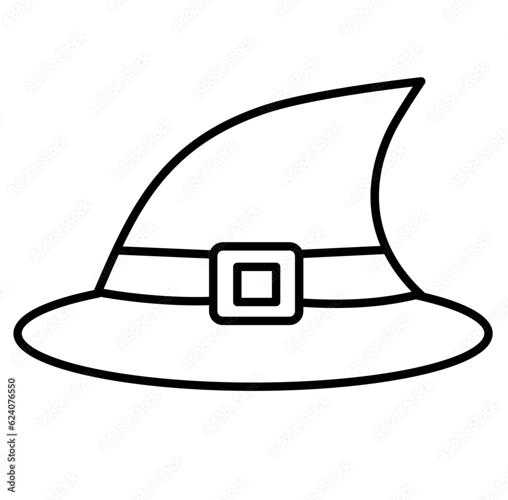 Cute witch hat halloween cartoon outline icon
Cute witch hat halloween cartoon outline icon