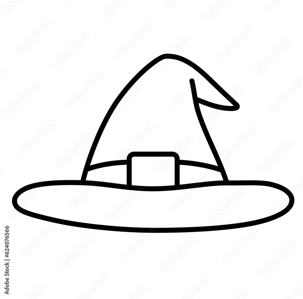 Cute witch hat halloween cartoon outline icon
Cute witch hat halloween cartoon outline icon