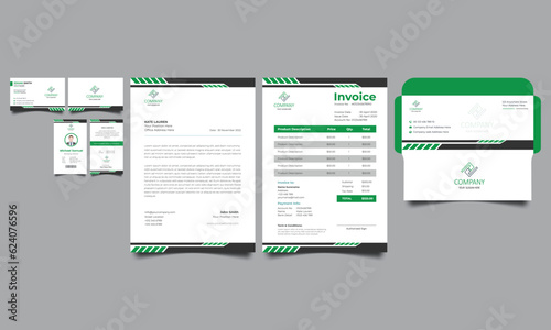 Corporate Brand Identity stationery template design. Business card, Id card, envelope, letterhead etc.