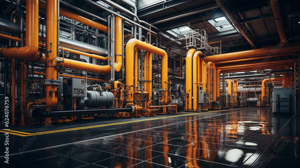 Equipment, cables and piping as found inside of a industrial power plant, Equipment, cables and piping as found inside of a industrial power plant,