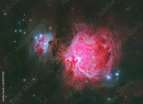 Great orion nebula in the constellation of the same name, taken with my telescope.