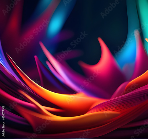 abstract background art which is using macro photography with vibrant colors. Generative Ai photo