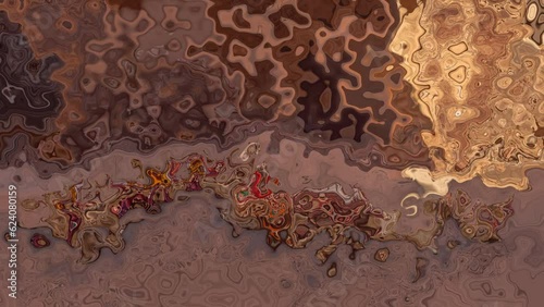 abstract animated twinkling stained background full HD seamless loop video - watercolor splotch liquid effect - color clay brown sand beige
