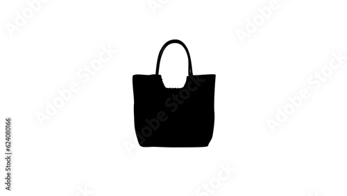 Women Straw Woven Summer Beach Handbag silhouette