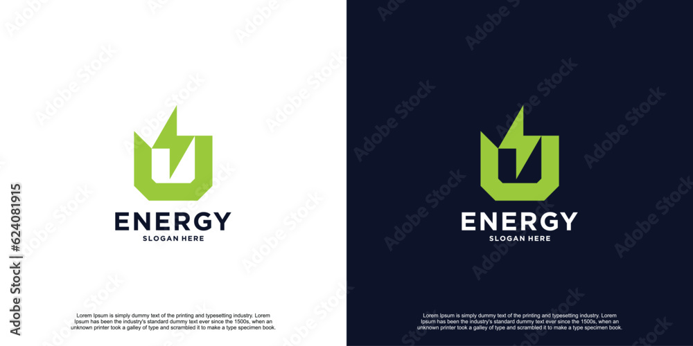 Creative Thunder Energy Initial Logo Design Creative Thunder Energy Initial Logo Design