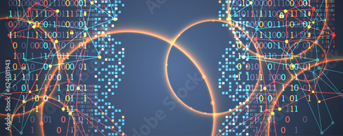 Technology background. Big data concept. Binary computer code.