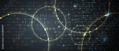 Technology background. Big data concept. Binary computer code.
