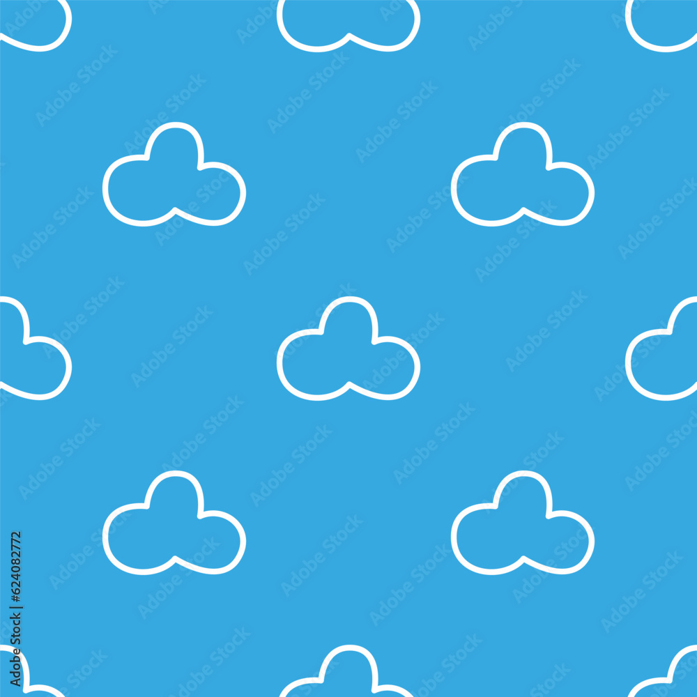 Fototapeta premium Seamless vector pattern with clouds.
