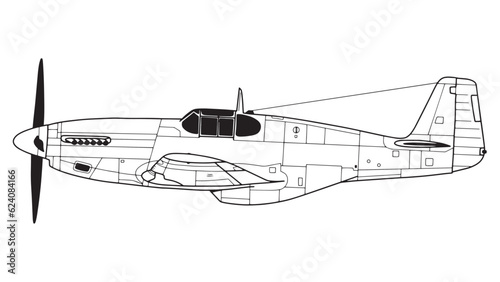 Illustration of ww2 plane vector