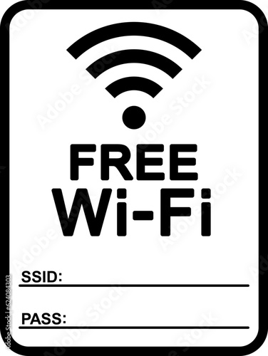 フリーWi-Fiの掲示パネル（Free wifi,）