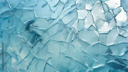 Obraz na płótnie Ice background. Blue background with cracks on the ice surface