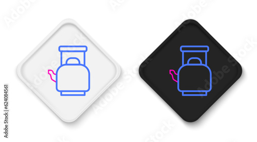 Line Kettle with handle icon isolated on white background. Teapot icon. Colorful outline concept. Vector