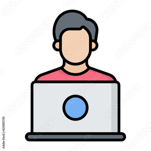 Freelancing Line Color Icon