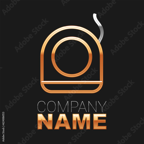 Line Dental floss icon isolated on black background. Colorful outline concept. Vector