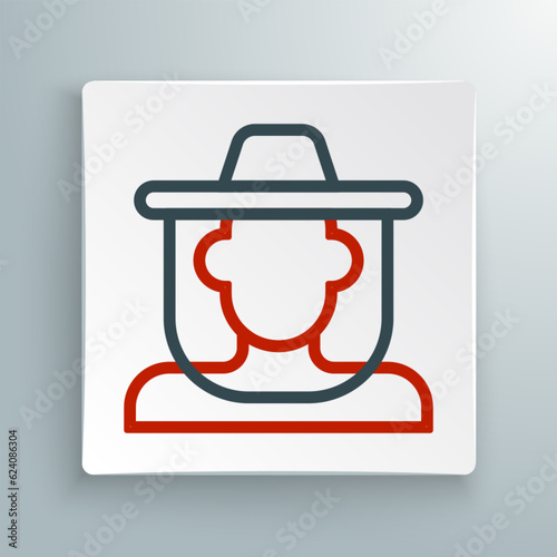 Line Beekeeper with protect hat icon isolated on white background. Special protective uniform. Colorful outline concept. Vector