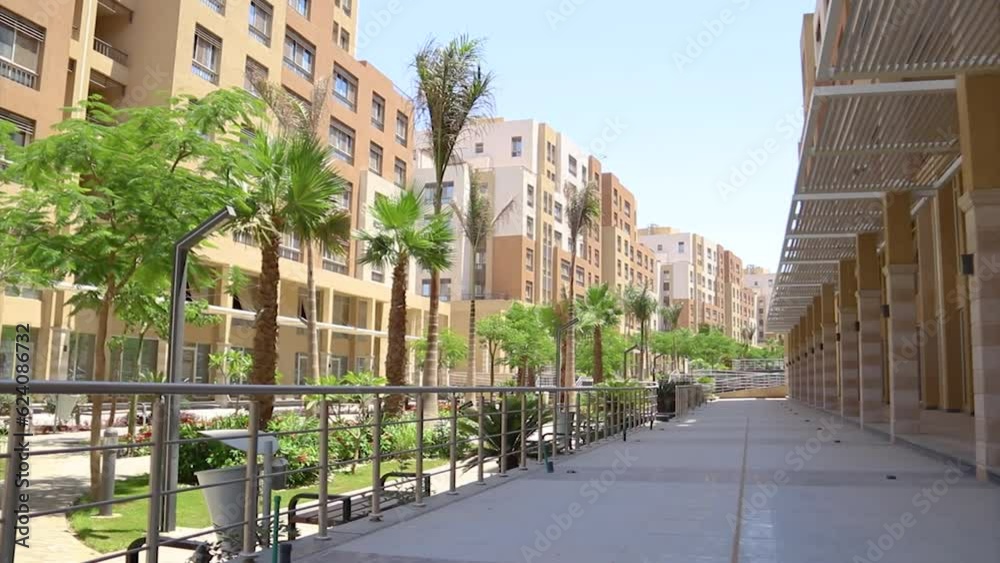 Buildings and landscapes inside a modern residential complex Buildings and landscapes inside a modern residential complex