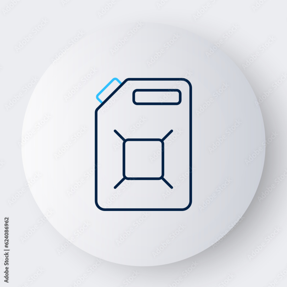 Line Canister for gasoline icon isolated on white background. Diesel gas icon. Colorful outline concept. Vector Line Canister for gasoline icon isolated on white background. Diesel gas icon. Colorful outline concept. Vector