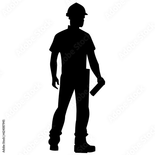 Construction worker silhouette Vector illustration