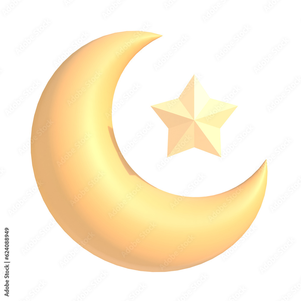 golden star and crescent icon golden star and crescent icon